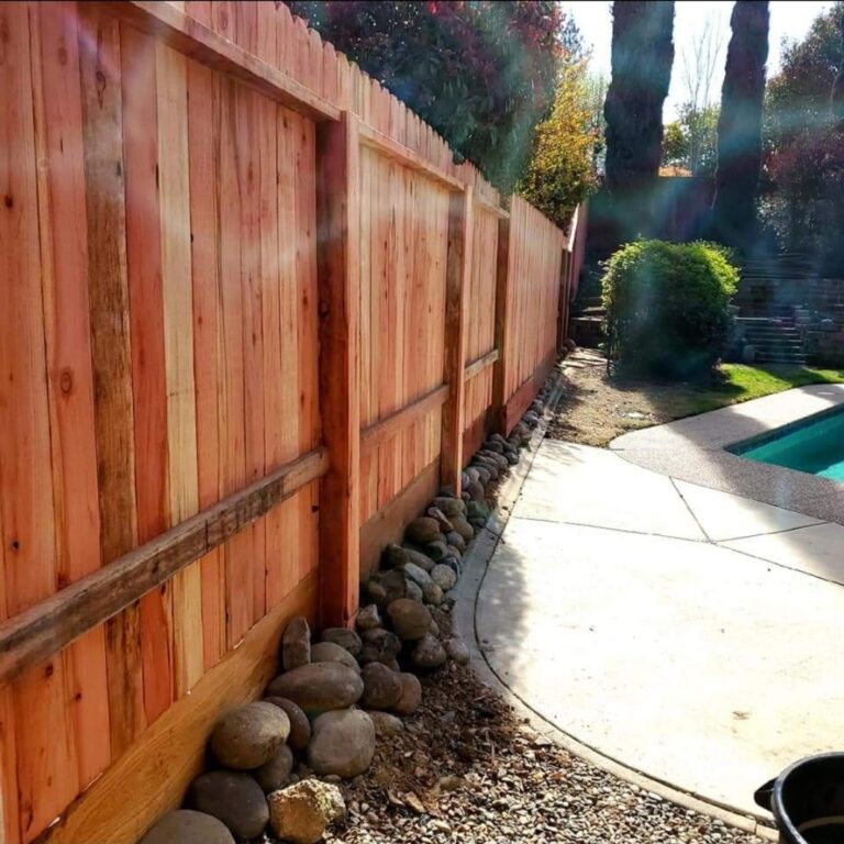 7' redwood fence