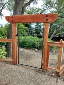arbor metal gate and got wire fence